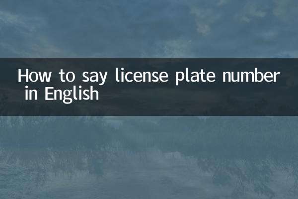 Como dizer o número da placa em inglês