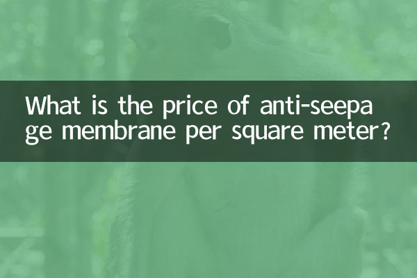 Qual é o preço da membrana anti-infiltração por metro quadrado?