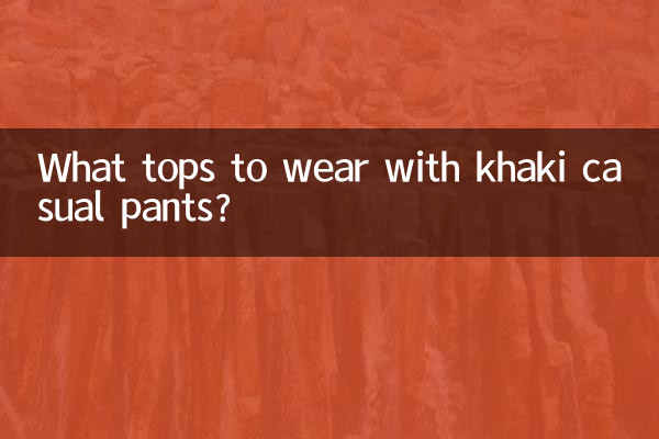カーキのカジュアルパンツに合わせるトップスは?