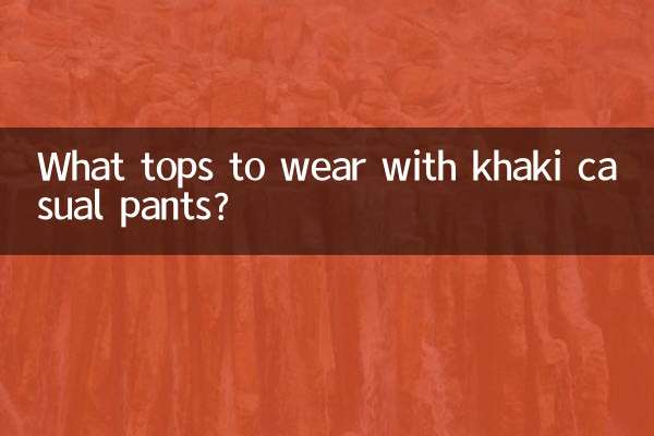 カーキのカジュアルパンツに合わせるトップスは？