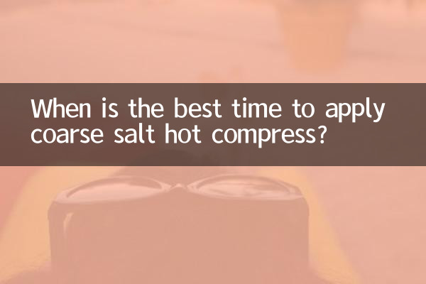 ¿Cuándo es el mejor momento para aplicar una compresa caliente de sal gruesa?