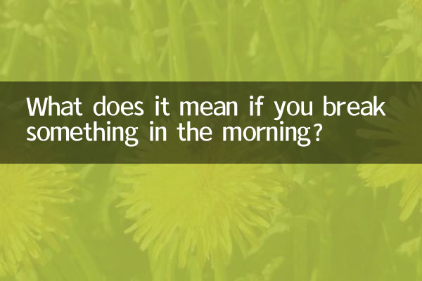 What does it mean if you break something in the morning?