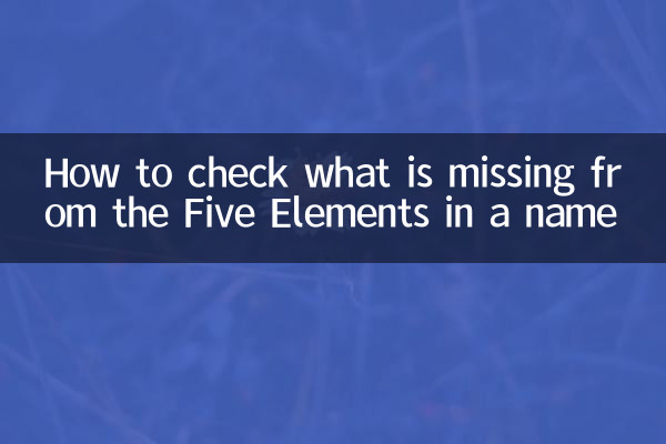 How to check what is missing from the Five Elements in a name