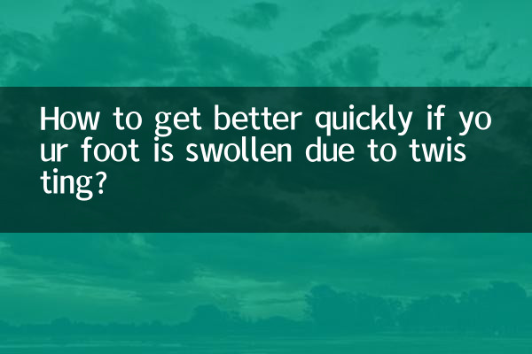 How to get better quickly if your foot is swollen due to twisting?