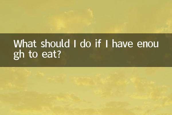 Cosa devo fare se ho abbastanza da mangiare?