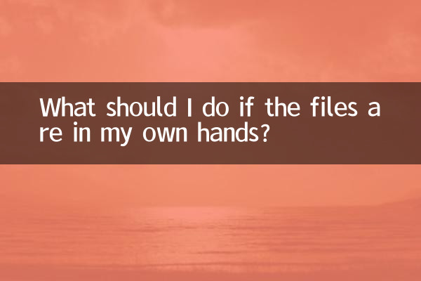 اگر فائلیں میرے اپنے ہاتھوں میں ہوں تو مجھے کیا کرنا چاہئے؟