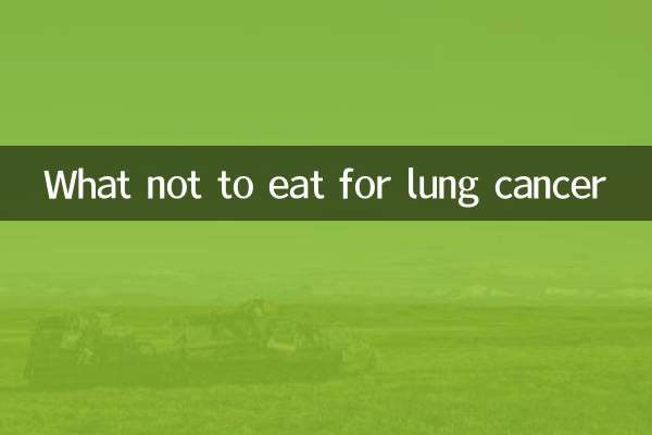 Que ne pas manger pour le cancer du poumon
