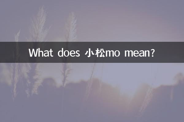 ¿Qué significa 小松mo?