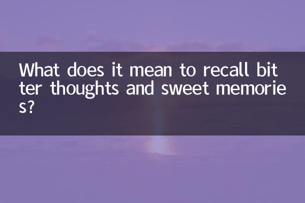 ¿Qué significa recordar pensamientos amargos y recuerdos dulces?