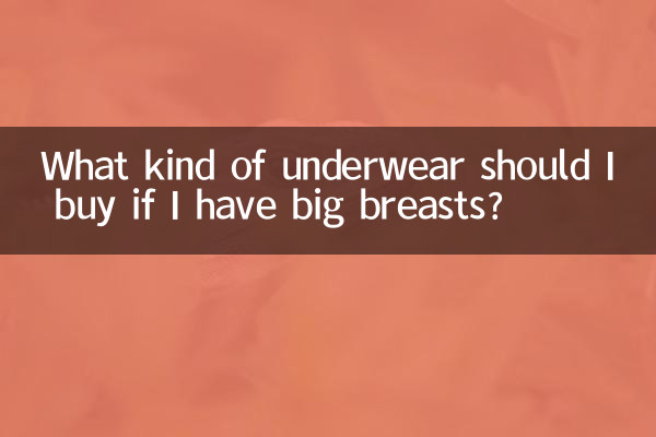 यदि मेरे स्तन बड़े हैं तो मुझे किस प्रकार का अंडरवियर खरीदना चाहिए?