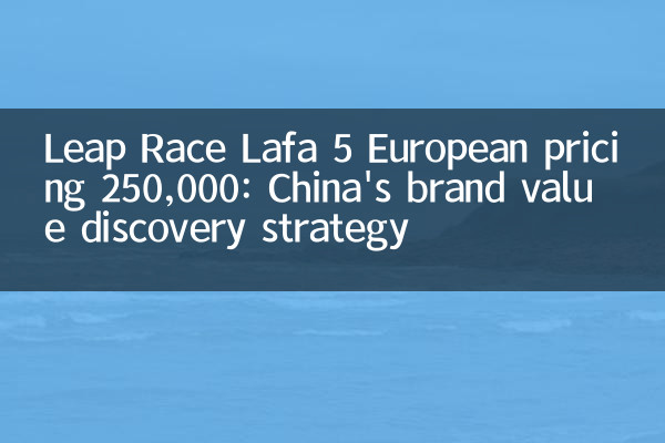 Leap Race Lafa 5 Europäische Preisgestaltung 250.000: Chinas Markenwert -Discovery -Strategie Chinas
