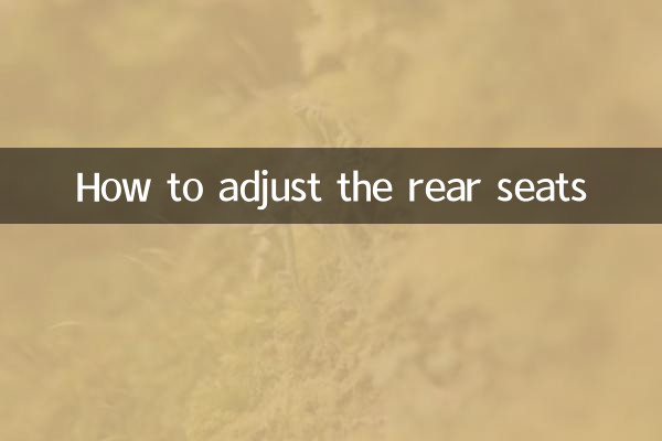 Comment régler les sièges arrière