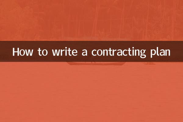How to write a contracting plan