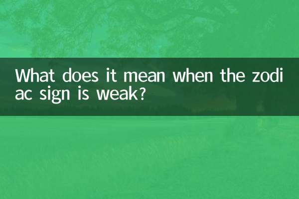 Cosa significa quando il segno zodiacale è debole?