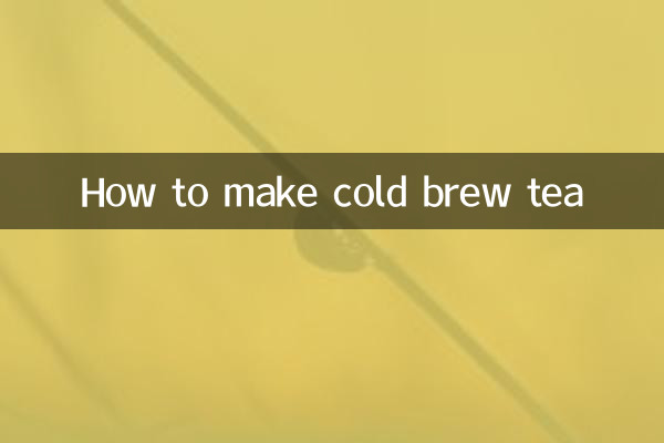 Comment préparer du thé infusé à froid