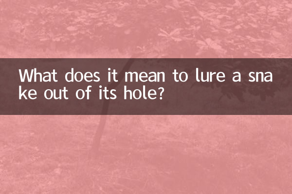 اس کے سوراخ سے سانپ کو راغب کرنے کا کیا مطلب ہے؟