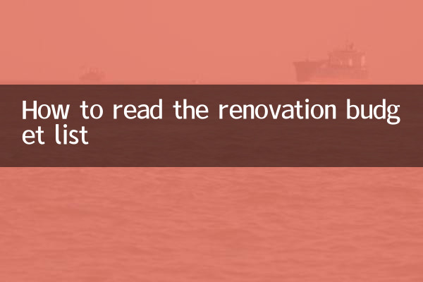 개조 예산 목록을 읽는 방법