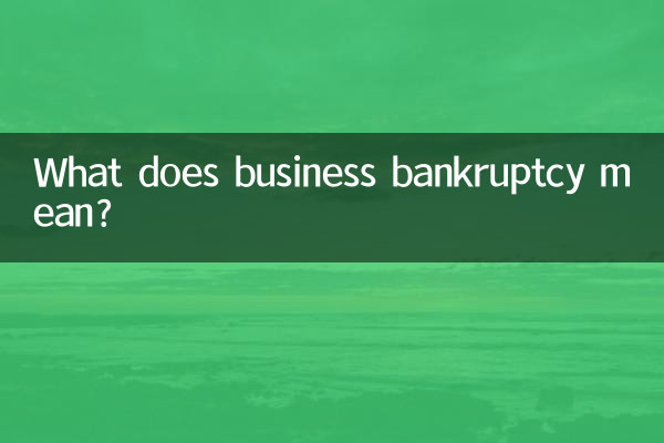 What does business bankruptcy mean?