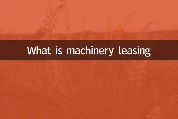 What is machinery leasing