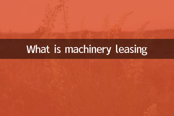 What is machinery leasing