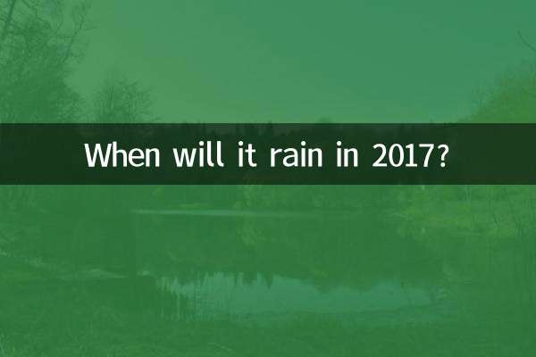 Quando choverá em 2017?