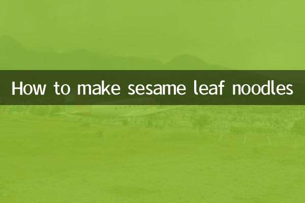 Comment faire des nouilles aux feuilles de sésame