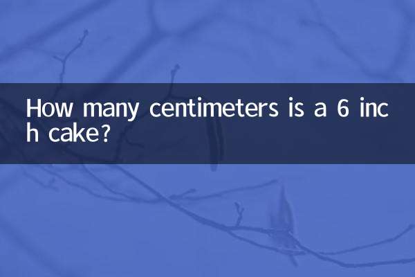 How many centimeters is a 6 inch cake?