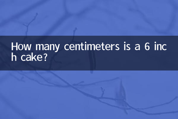 How many centimeters is a 6 inch cake?