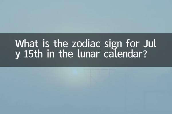 Qual è il segno zodiacale del 15 luglio nel calendario lunare?
