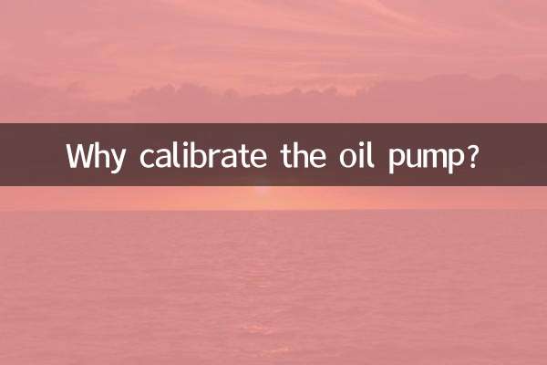 Warum die Ölpumpe kalibrieren?