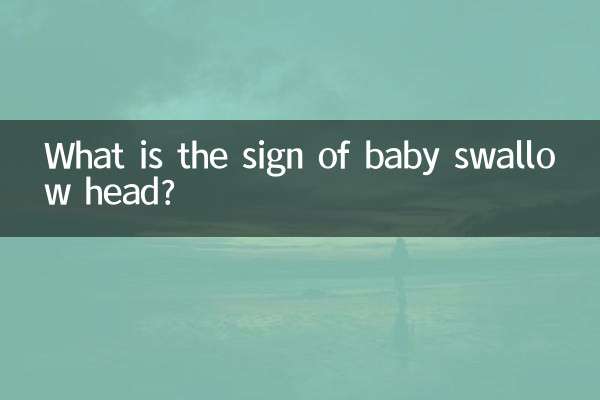 What is the sign of baby swallow head?