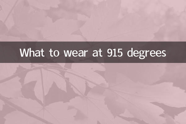 Qué ponerse a 915 grados