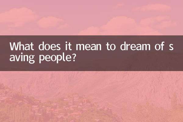 What does it mean to dream of saving people?