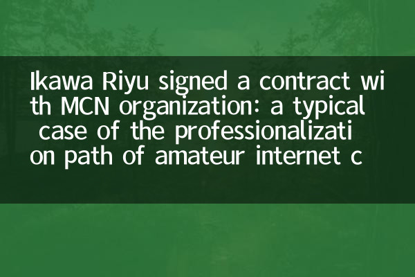 Ikawa Riyu a signé un contrat avec l'organisation MCN: un cas typique du chemin de professionnalisation des célébrités d'Internet amateur