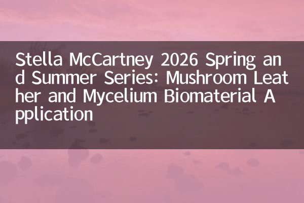 Série de printemps et d'été de Stella McCartney 2026: Application de biomatériau en cuir et mycélium
