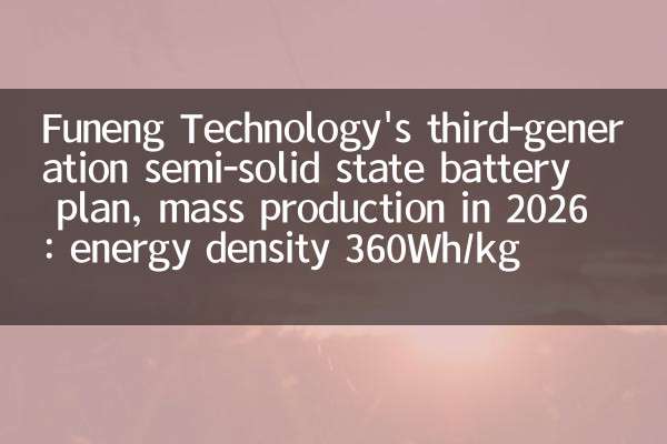 Funeng Technology की तीसरी पीढ़ी के अर्ध-ठोस राज्य बैटरी योजना, 2026 में द्रव्यमान उत्पादन: ऊर्जा घनत्व 360Wh/किग्रा
