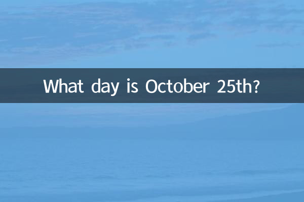 Welcher Tag ist der 25. Oktober?