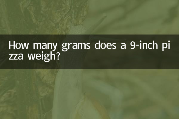Quanti grammi pesa una pizza da 9 pollici?