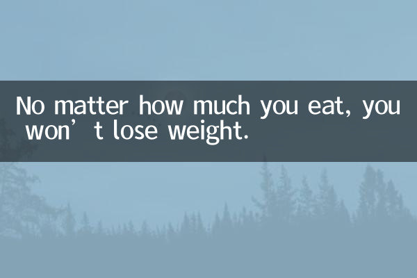 No matter how much you eat, you won’t lose weight.