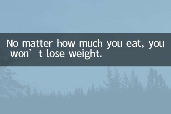 No matter how much you eat, you won’t lose weight.