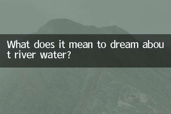 What does it mean to dream about river water?
