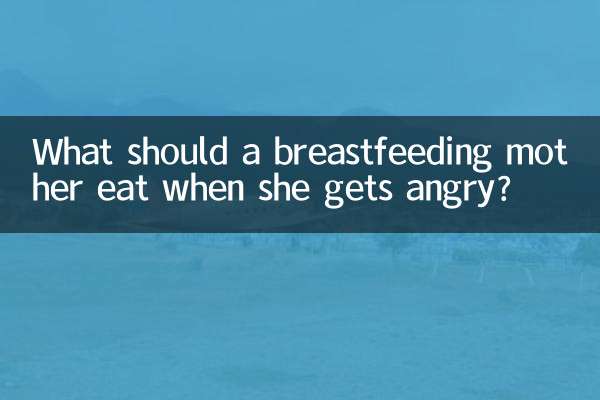 Que doit manger une mère qui allaite lorsqu’elle se met en colère ?