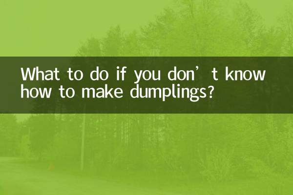 Que faire si vous ne savez pas faire des dumplings ?