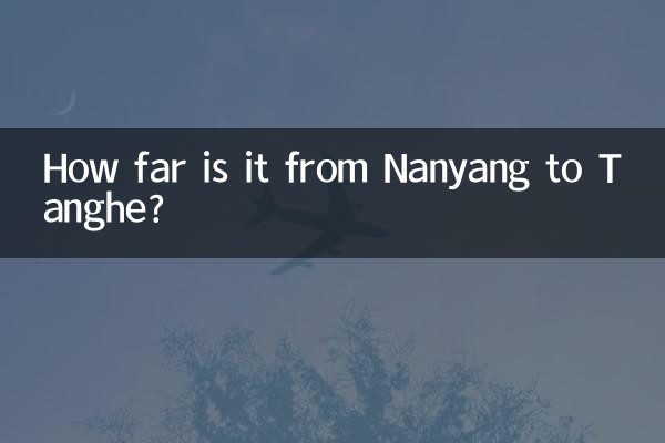 Qual a distância entre Nanyang e Tanghe?