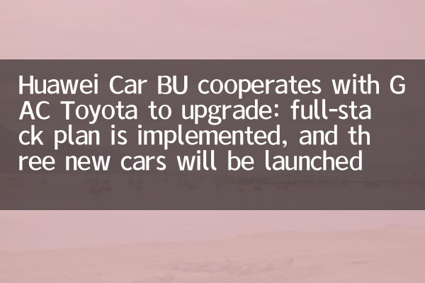 Huawei Car Bu сотрудничает с Gac Toyota для обновления: план полного стека реализован, а в 2027 году будут запущены три новых автомобиля.