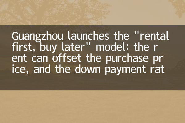 Гуанчжоу запускает модель «Сначала прокат, купить позже»: арендная плата может компенсировать цену покупки, а коэффициент авансового платежа уменьшается до 10%.