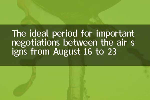 Il periodo ideale per importanti negoziati tra i segni aerei dal 16 al 23 agosto