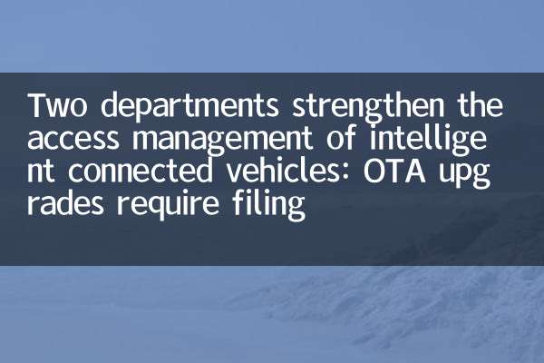 Zwei Abteilungen stärken das Zugangsmanagement von intelligenten vernetzten Fahrzeugen: OTA -Upgrades erfordern eine Einreichung