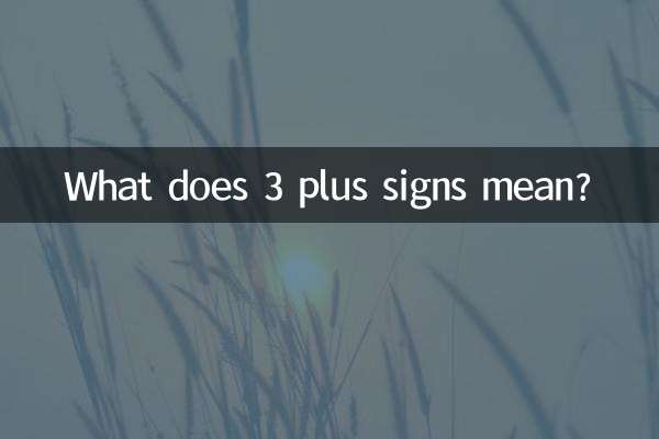 What does 3 plus signs mean?