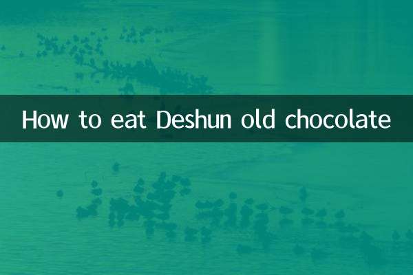 Comment manger du vieux chocolat Deshun